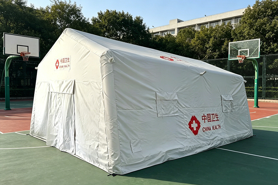 充气帐篷安装实拍